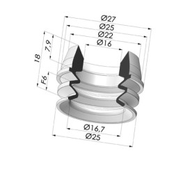 Blasdichtung Serie TIG Ø 25 mm