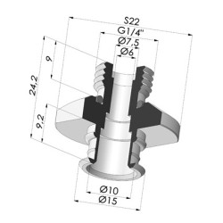 Abtrennbarer Halter AG 1/4G