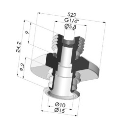 Abtrennbarer Halter AG 1/4G - mit Filter