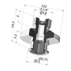 Abtrennbarer Halter AG 1/4G - mit Düse