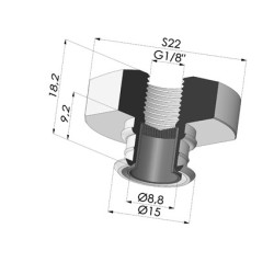 Abtrennbarer Halter IG 1/8G - mit Filter