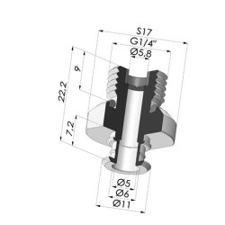 Abtrennbarer Halter AG 1/4G - mit Filter