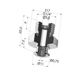 Abtrennbarer Halter AG 1/4G - mit Düse