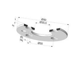 Scheibe für Halter 9MG18A/38A/12A - Alu