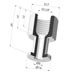 Fest montierter IG G1/4"