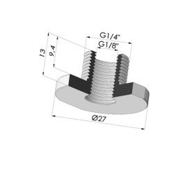 Adapter- AG G1/4" - IG G1/8"