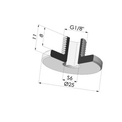 Schraube 1/8G - ØKopf 25MM - L 11MM