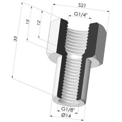 Fest montierter Halter IG G1/4"