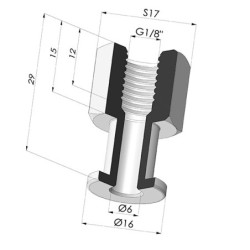 Fest montierter Halter IG G1/8"