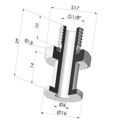 Fest montierter Halter AG G1/8"