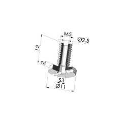 Schraube M5 - ØKopf 11MM - L 12MM