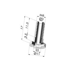 Schraube M6 - ØKopf 11MM - L 17MM