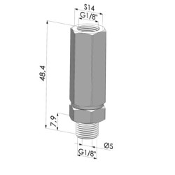 Strömungsventil Serie PB - ØVakuum G1/8"-AG