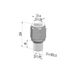 Strömungsventil Serie PB - ØVakuum G1/8"-AG