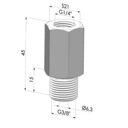 Strömungsventil Serie PB - ØVakuum G3/8"-AG
