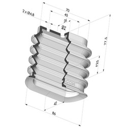Ovale Sauggreifer  4.5 Fuelles Serie 4BO 86x42MM