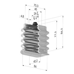 Ovale Sauggreifer  4.5 Fuelles Serie 4BO 86x42MM - Pal