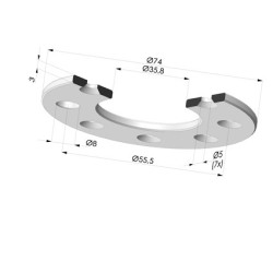 Scheibe für Halter TG12A - Aluminium