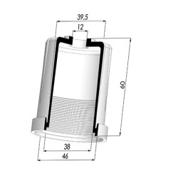 Packtulpe - ØAuß. 46MM - ØIn. 38MM - H 61MM