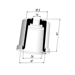 Packtulpe - ØAuß 47MM - ØIn. 36MM - H 47MM