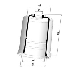 Packtulpe - ØAuß 51MM - ØIn. 44MM - H 63MM