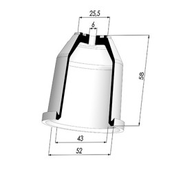 Packtulpe - ØAuß 52MM - ØIn. 43MM - H 58MM