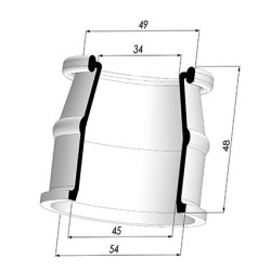 Packtulpe - ØAuß 54MM - ØIn. 45MM - H 48MM