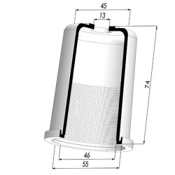 Packtulpe - ØAuß 55MM - ØIn. 46MM - H 74MM