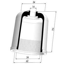 Packtulpe - ØAuß 62MM - ØIn. 54MM - H 70MM
