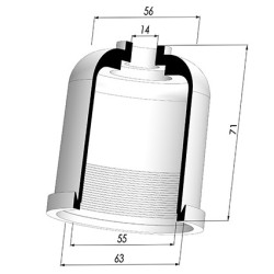 Packtulpe - Øext 63MM - ØIn. 55MM - H 71MM