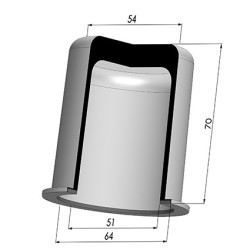 Packtulpe - Øext 64MM - ØIn. 51MM - H 70MM
