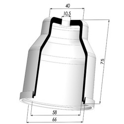 Packtulpe - Øext 66MM - ØIn. 58MM - H 75MM