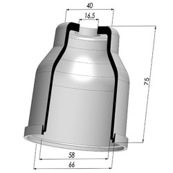 Packtulpe - Øext 66MM - ØIn. 58MM - H 75MM