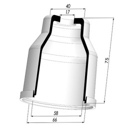 Packtulpe - Øext 66MM - ØIn. 58MM - H 75MM