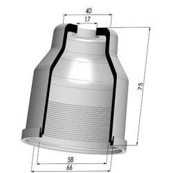 Packtulpe - Øext 66MM - ØIn. 58MM - H 75MM