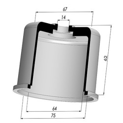 Packtulpe - Øext 75MM - ØIn. 64MM - H 62MM