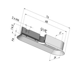 Sauggreifer oval   Serie 4 76x24MM