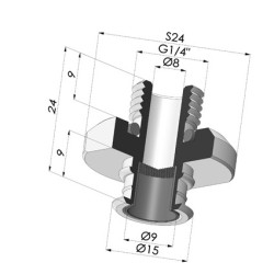 Insert Démontable Mâle 1/4G - avec Filtre