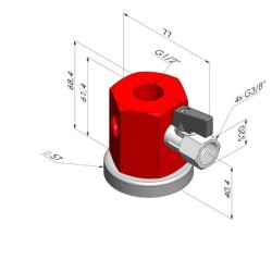Supporto magnetico 3 uscite G3/8" Femmina