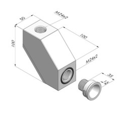 Adapter 90° für Kühler serie CLIM