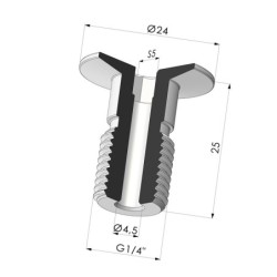 Schraube G1/4" - ØKopf 24MM - L 25MM