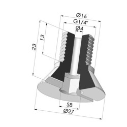 Schraube G1/4" - ØKopf 27MM - L 23MM