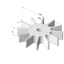 Rad 12 Zähne Serie RD Ø 58 mm