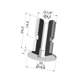 Schraube G1/4" - ØKopf 19MM - L 24.5MM