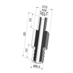 Inserto desmontable macho M6
