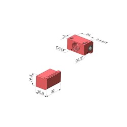 Flachstrahldüse 90° Serie BJP - G1/4"