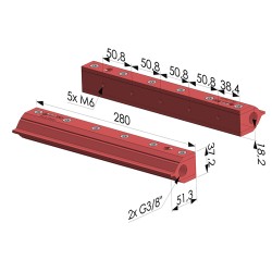 Doppelter Luftvorhang Serie RA-2 - L 280 mm