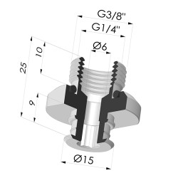 Abtrennbarer Halter AG 3/8G Gewinde1/4G