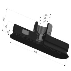 Sauggreifer oval Serie 4OF 85x23mm F38