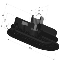 Sauggreifer oval 1.5 Falten Serie 4R 81.5x41.7 mm